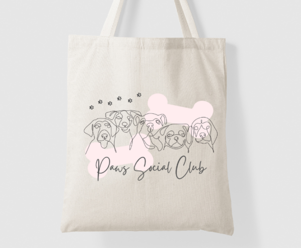 Paws Social Club Line Art Tote Bag